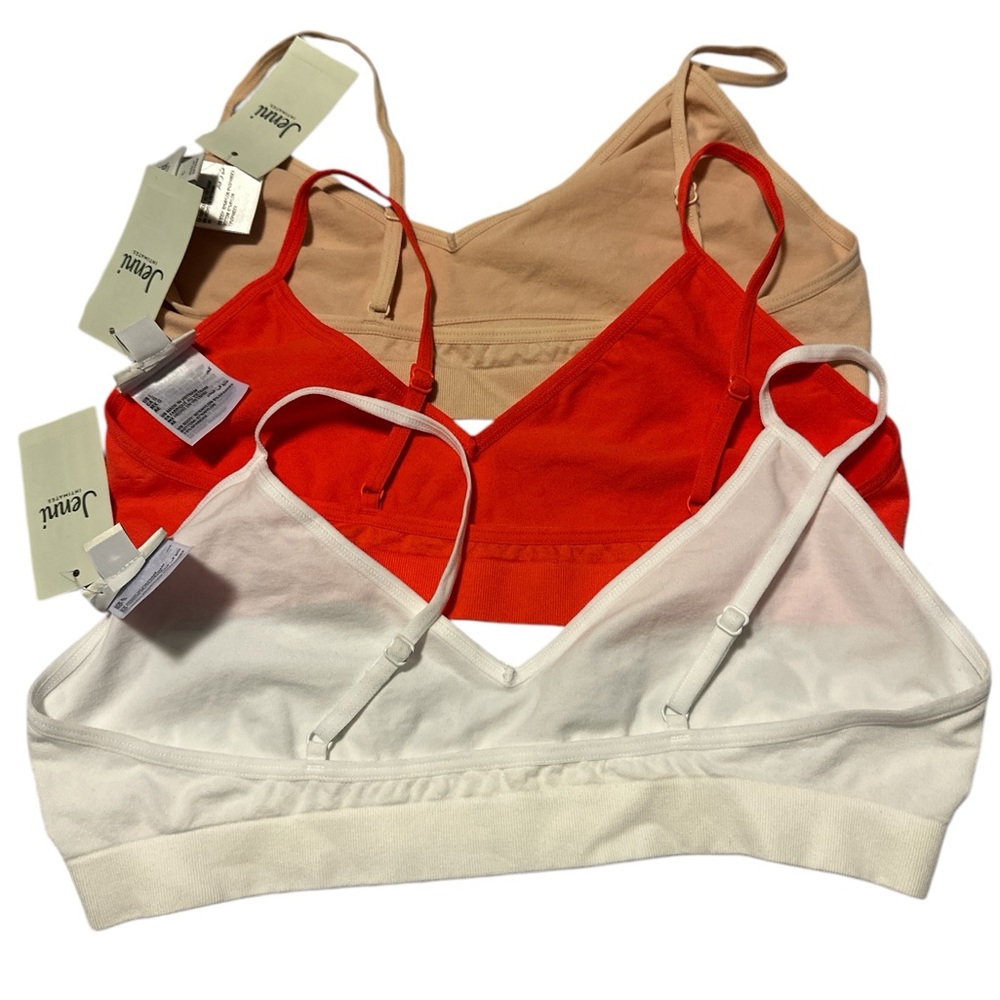 Jenni White and Orange Bralettes Soft Stretchy Design for Comfort - Picture 4 of 4